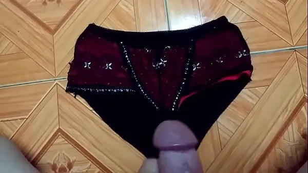 Películas frescas Ropa interior roja y negra brillante | Recopilación de semen en bragas lo mejor nuevas