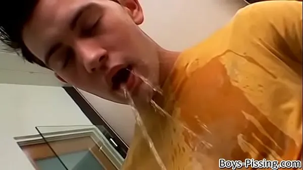 Fresh Lusty twink pisses around and wanks his thick cock solo new Movies